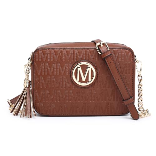 MKP COLLECTION MKP Leichte kleine modische Umhängetaschen für Frauen Signature Schulter Messenger Bag mit Quaste Reißverschlusstasche, Heller Kaffee von MKP COLLECTION