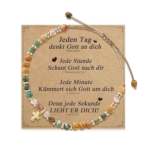 MKUOOY Geschenke für Frauen, kreuz armband mit Bibelversen, Kreuz armband, Geburtstagsgeschenk für Frauen, Christliche Geschenke, Geeignet als Geschenk zur Kommunion, Taufe, Firmung, Weihnachten von MKUOOY
