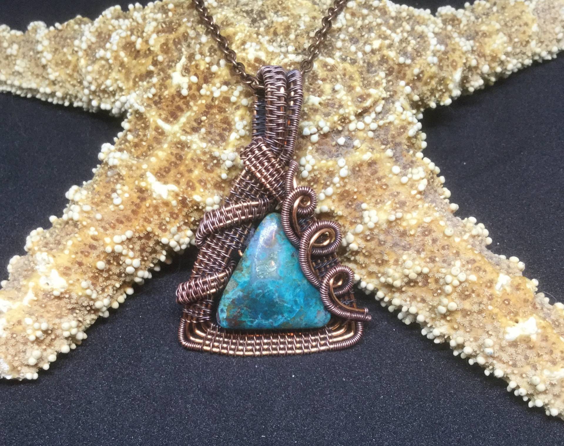 Chrysocolla Wire Wrapped Anhänger, Heilkristall Frauen Geschenke von MKcreationsCrafts