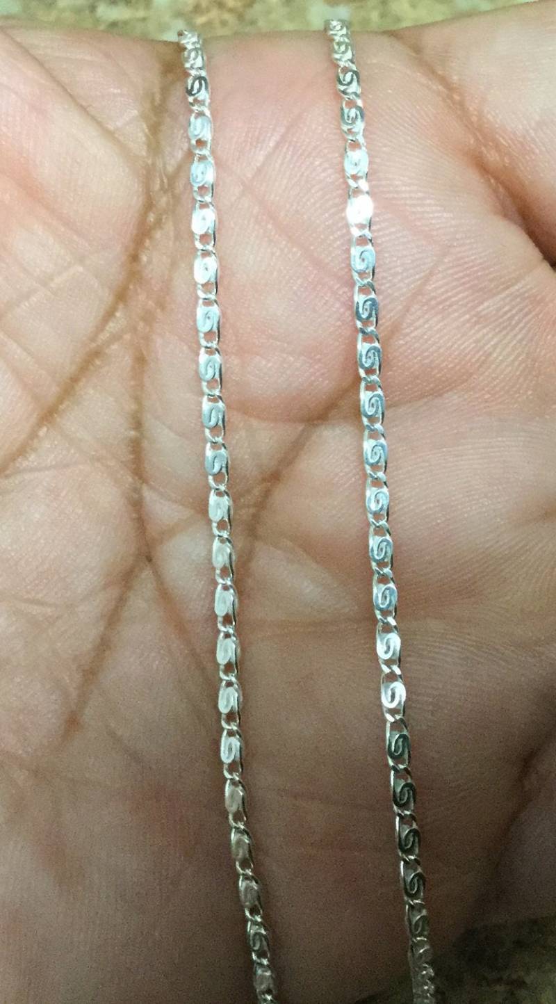 Kette Aus Sterlingsilber, Serpentinkette, 925Er Sterlingsilberkette, 16-Zoll-Kette von MKcreationsCrafts