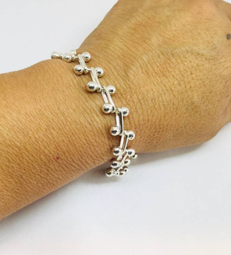 sterling Silber Armband, Perlen Zarte Frauen Armband von MKcreationsCrafts