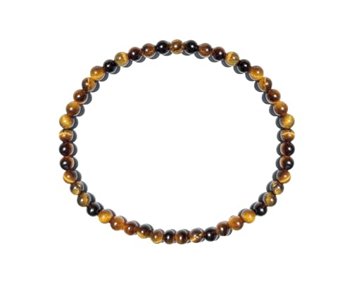 MKöpke Tigerauge Armband - Tigerauge Perlenarmband aus kleinen goldgelben Edelstein-Kugeln 4 mm - Unisex MKöpke Tigerauge Armband - Tigerauge Perlenarmband aus kleinen goldgelben Edelstein-Kugeln 4 mm - Unisex von MKöpke