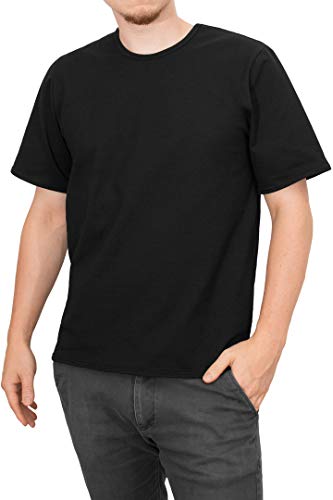 Herren T-Shirt Comfort fit Kurze Ärmel Athleisure Stretch 90% Baumwolle 10% Elasthan, XL, Weiß von ML-Sport24