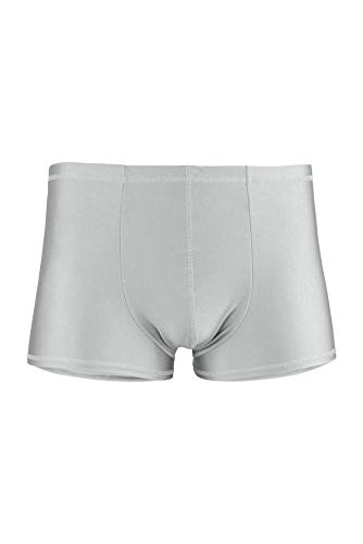 ML-Sport24 Herren Boxer Slip Boxershort, glänzend, Stretch, 80% Polyamid 20% Elasthan, XL, Silber von ML-Sport24