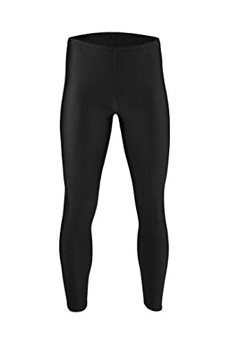 ML-Sport24 Herren Leggings glänzend Stretch Shiny 80% Polyamid 20% Elasthan, XL, Schwarz von ML-Sport24