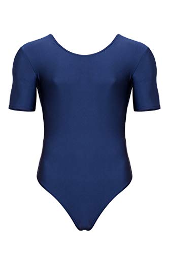 ML-Sport24 Herren Stringbody Rundhals kurze Ärmel, glänzend, stretch, 80% Polyamid 20% Elasthan L, Schwarz von ML-Sport24