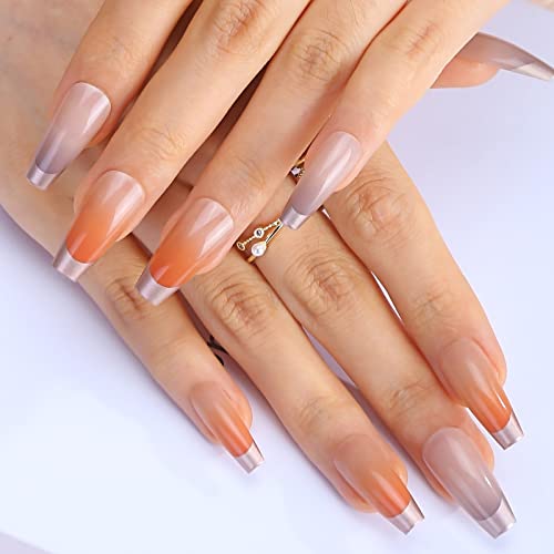 Mlen Diary Gefälschte Nägel Französische Spitze Presse Auf Nägel Kurze Importierte Material 0.3mm Dicke Einzigartige Seide Politur Tech Glatte Berührung Diy Nägel Kit für Wowen Mädchen 24 Pcs von MLEN DIARY