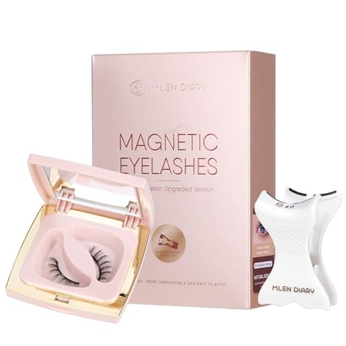 Mlen Diary Magnetic Eyelashes, Magnetische Wimpern Kit, Wiederverwendbare falsche Wimpern ohne Eyeliner, Upgraded 3D Dual Magnetic Eyelashes (05 Comic Doll) von MLEN DIARY