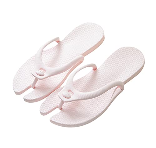 Abnehmbare Flip Flops, Sommer Reise Portable Flip Flops rutschfeste Kunststoff Gummi Flip Flops für Strand Badezimmer Sandalen für Damen und Herren, Pink - rose - Größe: X-Small von MLIAN