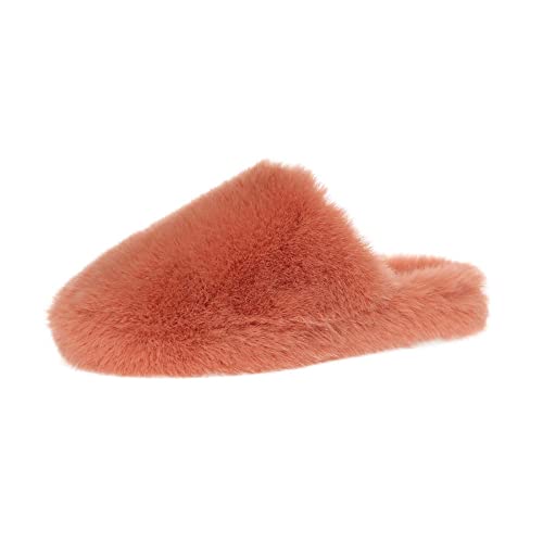 Damen Stoff Memory Foam Hausschuhe Mädchen Weiche Unterseite und Fell Hausschuhe Warme Baumwolle Hausschuhe Orange_38Winter Warm Anti Skid Hausschuhe Indoor von MLLM