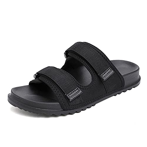 MLLM Badeschuhe, schnelltrocknend, breit, große Diabetiker-Schuhe, plus Dünger zum Anpassen von Sandzug, magische Aufkleber, Korrektur-Hausschuhe, schwarz, 41, Flip-Flops, Unisex, Stranddusche von MLLM