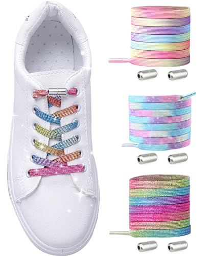 Elastische Schnürsenkel Ohne Binden | Elastische Schnürsenkel kinder Erwachsene - Gummi Schnürsenkel Schuhbänder Schnellverschluss Schnürsenkel Ohne Binden mit Metallkapsel für Sneaker, Laufschuhe von MLLTech