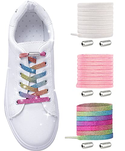 Elastische Schnürsenkel Ohne Binden | Elastische Schnürsenkel kinder Erwachsene - Gummi Schnürsenkel Schuhbänder Schnellverschluss Schnürsenkel Ohne Binden mit Metallkapsel für Sneaker, Laufschuhe von MLLTech