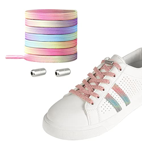 Elastische Schnürsenkel Ohne Binden | Elastische Schnürsenkel kinder Erwachsene - Gummi Schnürsenkel Schuhbänder Schnellverschluss Schnürsenkel Ohne Binden mit Metallkapsel für Sneaker, Laufschuhe von MLLTech