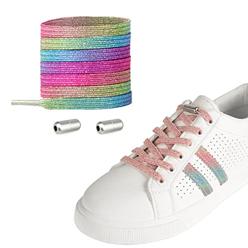 Elastische Schnürsenkel Ohne Binden | Elastische Schnürsenkel kinder Erwachsene - Gummi Schnürsenkel Schuhbänder Schnellverschluss Schnürsenkel Ohne Binden mit Metallkapsel für Sneaker, Laufschuhe von MLLTech