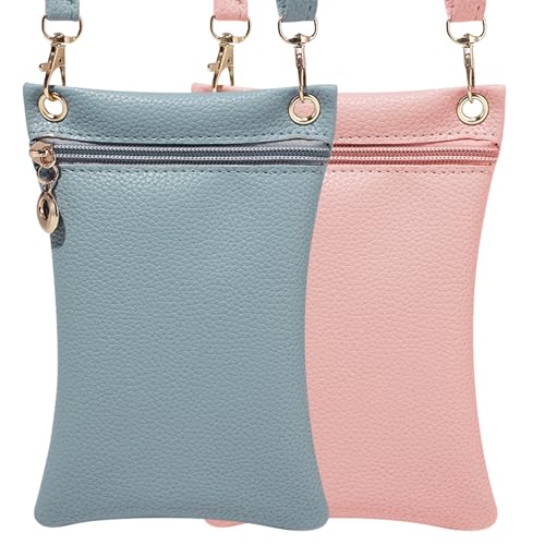 MLPKOI 2PCS Klein Handytasche Zum Umhängen, PU-Leder Handy Umhängetasche Umhängen Damen Multifunktionale Handytasche mit kann getrennt werden Schulterblätter Gürtel von MLPKOI