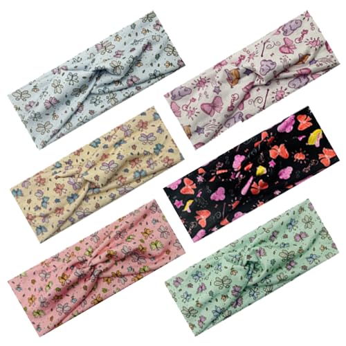 MLPKOI 6 Stück Stirnband Kinder, Stirnband Mädchen Kinder, Elastisches Haarband Mädchenn, Atmungsaktives Haarband Kinderr, Haarbänder Mädchen 5-15 Jahre für Sport, Freizeit, Schminke, in 6 Stilen von MLPKOI