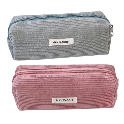 MLPKOI Mäppchen Cord Stoff, Pencil Case, Federmäppchen mit Praktischem Reißverschluss Stylisches Schlamperetui für Jungen & Mädchen von MLPKOI