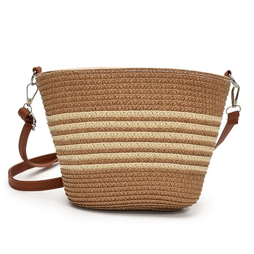 MLPKOI Strohtasche Damen Stroh, Retro Umhängetasche Sommer Strandtasche Bohemian Handtasche Crossbody für Frauen Dating Reisen Party Einkaufe von MLPKOI
