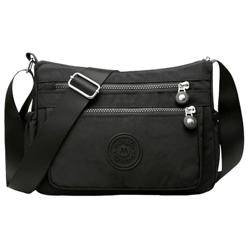 MLPKOI Umhängetasche Damen Mittelgroß, Crossbody Bag Damen mit Verstellbarem Breitem Schultergurt, Handtaschen Damen Leichte Crossbody Bag Tasche mit Vielen Fächern für Reisen Arbeit Schule Shopper von MLPKOI