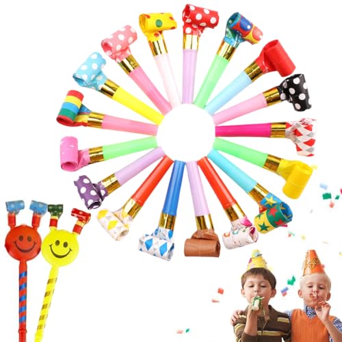 MLRUQRX 12 Stück Tröten Kindergeburtstag Krachmacher Partyspass Scherzartikel Party Tröte Tröten Zubehör Spaß Lustige Spielzeuge Für Neujahr Geburtstag Party Kinder Party Weihnachten Farbig Gemischt von MLRUQRX