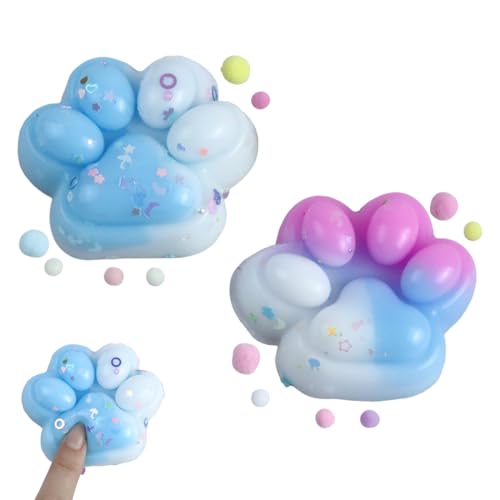 MLRUQRX 2 Stück Squishy Cat Paw Squeeze Toy Süße Weiche Katzenpfoten Quetsch Spielzeuge Quetschspielzeug Große Katzenpfoten Cat Paw Anti Stress Bälle Geeignet Für Kinder Und Erwachsene Für Stressabbau von MLRUQRX