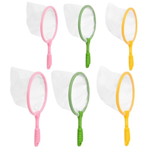 MLRUQRX 6 Stück Kinder Fischernetz Kinder Kunststoff Fischernetze Frühlernwerkzeug Kinder Insektenfängernetze Zum Strandspielzeug Käfer Und Schmetterlingsfang Kompakte Outdoor Spielgeräte von MLRUQRX