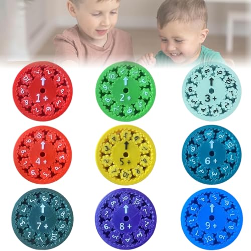 MLRUQRX 9 Pcs Mathe Fidget Spinner Fidget Toys Kinder Mathe Fakten Lernspielzeug Für Kinder Knobelspiele Für Kinder Ab 6-10 Interaktive Fidget Spinner Zum Lernen Addition Und Subtraktion von MLRUQRX
