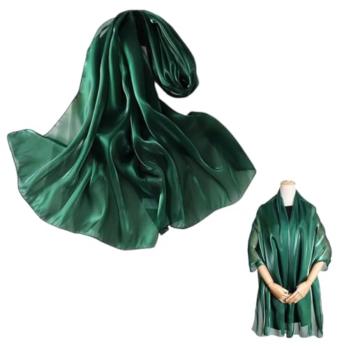 MLRUQRX Stola Damen Halstuch Chiffon Sommer Schal Damen Festliche Stola Für Abendkleid Oder Brautkleid Hochzeit Scarf Grün Geschenk Zum Muttertag von MLRUQRX