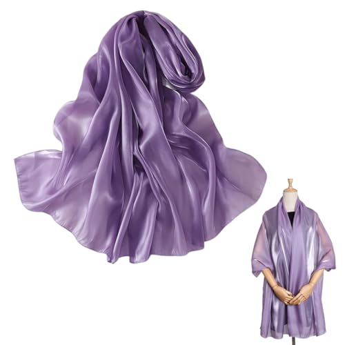 MLRUQRX Stola Damen Halstuch Chiffon Sommer Schal Damen Festliche Stola Für Abendkleid Oder Brautkleid Hochzeit Scarf Lila Geschenk Zum Muttertag von MLRUQRX