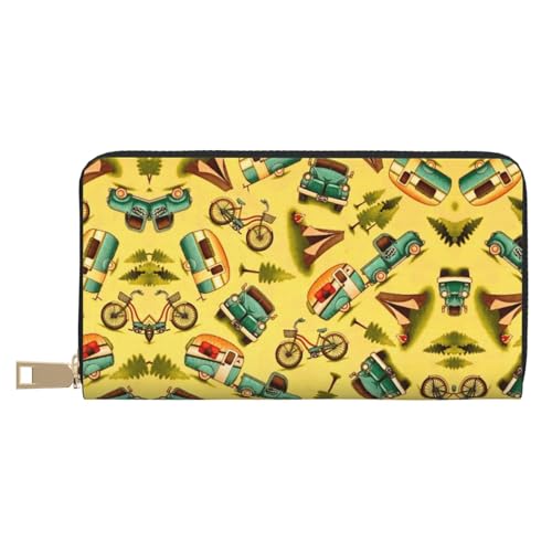 MLTRFGJ Bohemian Lotus Flower Durable Printed and Fashionable Leather Wallet with Secure Zipper Closure, Auto und Fahrrad, Einheitsgröße von MLTRFGJ