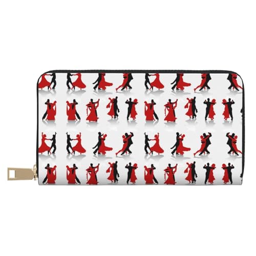 MLTRFGJ Gecko Lizards Durable Printed and Fashionable Leather Wallet with Secure Zipper Closure, Ballsaal-Tanz, Einheitsgröße von MLTRFGJ