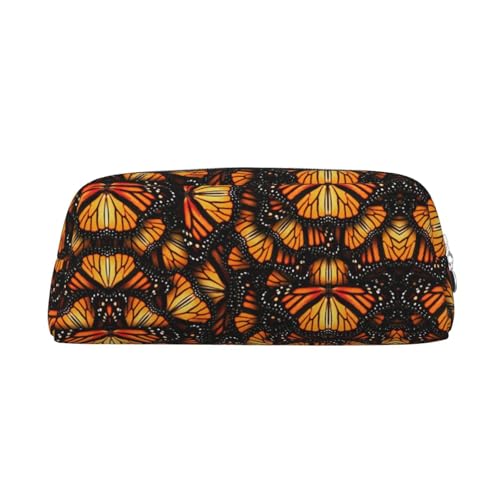 MLTRFGJ Heaps of Orange Monarch Butterflies bedrucktes multifunktionales Leder-Federmäppchen mit Reißverschluss, geeignet für Schule, Büro und Reisen, silber, Einheitsgröße, Kosmetiktasche MLTRFGJ Heaps of Orange Monarch Butterflies bedrucktes multifunktionales Leder-Federmäppchen mit Reißverschluss, geeignet für Schule, Büro und Reisen, silber, Einheitsgröße, Kosmetiktasche von MLTRFGJ