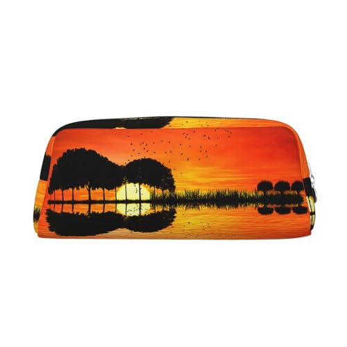 MLTRFGJ Lake Guitar Reflection Bedrucktes multifunktionales Leder-Federmäppchen mit Reißverschluss, geeignet für Schule, Büro und Reisen, silber, Einheitsgröße, Kosmetiktasche MLTRFGJ Lake Guitar Reflection Bedrucktes multifunktionales Leder-Federmäppchen mit Reißverschluss, geeignet für Schule, Büro und Reisen, silber, Einheitsgröße, Kosmetiktasche von MLTRFGJ