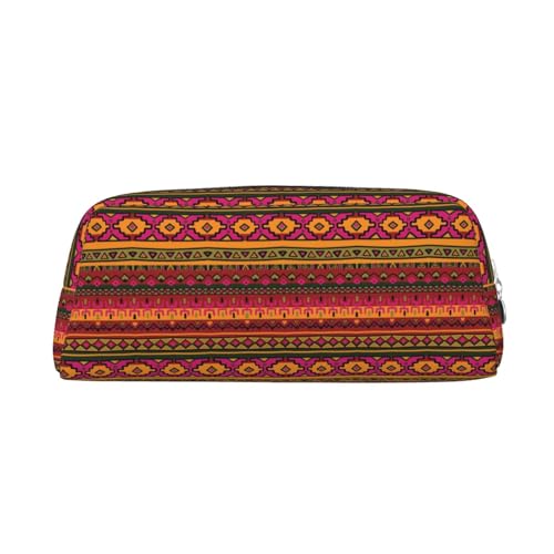 MLTRFGJ Mexikanische Volkskunst Boho bedrucktes multifunktionales Leder-Federmäppchen mit Reißverschluss, geeignet für Schule, Büro und Reisen, silber, Einheitsgröße, Kosmetiktasche MLTRFGJ Mexikanische Volkskunst Boho bedrucktes multifunktionales Leder-Federmäppchen mit Reißverschluss, geeignet für Schule, Büro und Reisen, silber, Einheitsgröße, Kosmetiktasche von MLTRFGJ