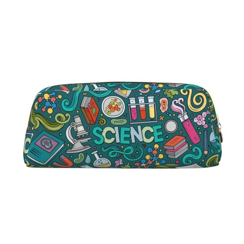 MLTRFGJ Multifunktionales Federmäppchen aus Leder mit Cartoon-Wissenschaftsthema, geeignet für Schule, Büro und Reisen, gold, Einheitsgröße, Kosmetiktasche MLTRFGJ Multifunktionales Federmäppchen aus Leder mit Cartoon-Wissenschaftsthema, geeignet für Schule, Büro und Reisen, gold, Einheitsgröße, Kosmetiktasche von MLTRFGJ