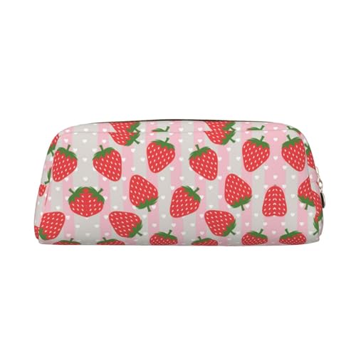MLTRFGJ Multifunktionales Federmäppchen aus Leder mit Erdbeermotiv, geeignet für Schule, Büro und Reisen, gold, Einheitsgröße, Kosmetiktasche MLTRFGJ Multifunktionales Federmäppchen aus Leder mit Erdbeermotiv, geeignet für Schule, Büro und Reisen, gold, Einheitsgröße, Kosmetiktasche von MLTRFGJ