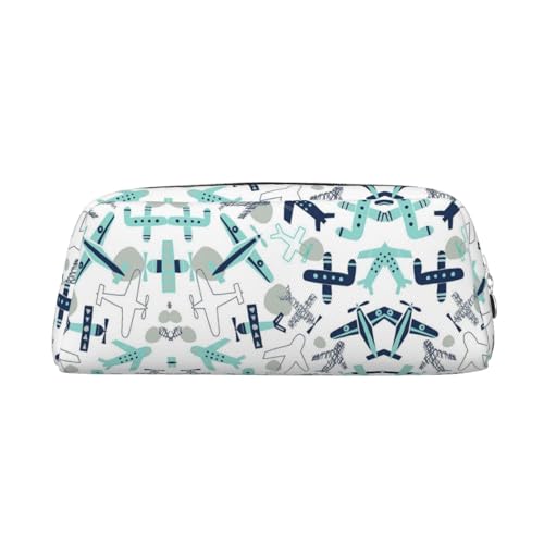 MLTRFGJ Multifunktionales Federmäppchen aus Leder mit Flugzeugdruck, geeignet für Schule, Büro und Reisen, silber, Einheitsgröße, Kosmetiktasche MLTRFGJ Multifunktionales Federmäppchen aus Leder mit Flugzeugdruck, geeignet für Schule, Büro und Reisen, silber, Einheitsgröße, Kosmetiktasche von MLTRFGJ