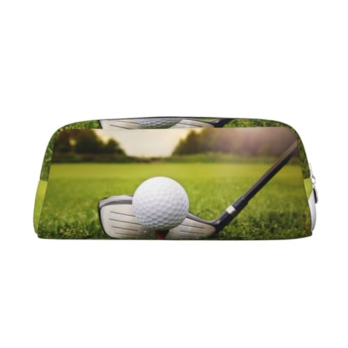 MLTRFGJ Multifunktionales Federmäppchen aus Leder mit Golfball-Motiv, geeignet für Schule, Büro und Reisen, silber, Einheitsgröße, Kosmetiktasche MLTRFGJ Multifunktionales Federmäppchen aus Leder mit Golfball-Motiv, geeignet für Schule, Büro und Reisen, silber, Einheitsgröße, Kosmetiktasche von MLTRFGJ