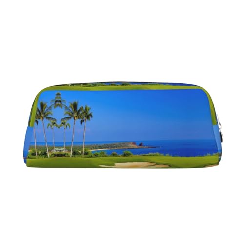 MLTRFGJ Multifunktionales Federmäppchen aus Leder mit Golfplatz-Motiv, geeignet für Schule, Büro und Reisen, silber, Einheitsgröße, Kosmetiktasche MLTRFGJ Multifunktionales Federmäppchen aus Leder mit Golfplatz-Motiv, geeignet für Schule, Büro und Reisen, silber, Einheitsgröße, Kosmetiktasche von MLTRFGJ