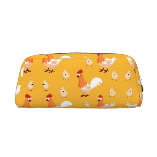 MLTRFGJ Multifunktionales Federmäppchen aus Leder mit Hühnerküken, geeignet für Schule, Büro und Reisen, silber, Einheitsgröße, Kosmetiktasche MLTRFGJ Multifunktionales Federmäppchen aus Leder mit Hühnerküken, geeignet für Schule, Büro und Reisen, silber, Einheitsgröße, Kosmetiktasche von MLTRFGJ