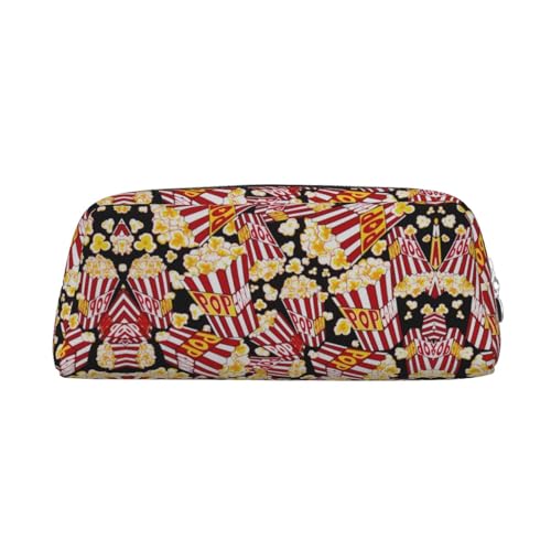 MLTRFGJ Multifunktionales Federmäppchen aus Leder mit Popcorn-Druck, geeignet für Schule, Büro und Reisen, silber, Einheitsgröße, Kosmetiktasche MLTRFGJ Multifunktionales Federmäppchen aus Leder mit Popcorn-Druck, geeignet für Schule, Büro und Reisen, silber, Einheitsgröße, Kosmetiktasche von MLTRFGJ