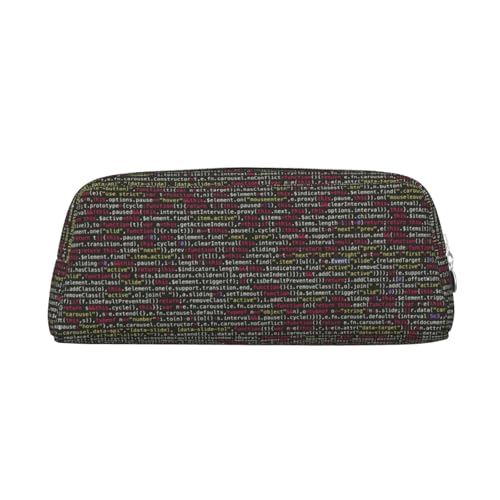 MLTRFGJ Multifunktionales Federmäppchen aus Leder mit Programmiercode, geeignet für Schule, Büro und Reisen, silber, Einheitsgröße, Kosmetiktasche von MLTRFGJ