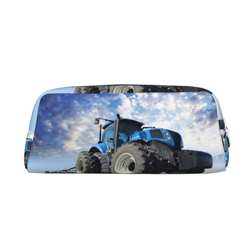 MLTRFGJ Multifunktionales Federmäppchen aus Leder mit Traktor und Reißverschluss, geeignet für Schule, Büro und Reisen, silber, Einheitsgröße, Kosmetiktasche MLTRFGJ Multifunktionales Federmäppchen aus Leder mit Traktor und Reißverschluss, geeignet für Schule, Büro und Reisen, silber, Einheitsgröße, Kosmetiktasche von MLTRFGJ