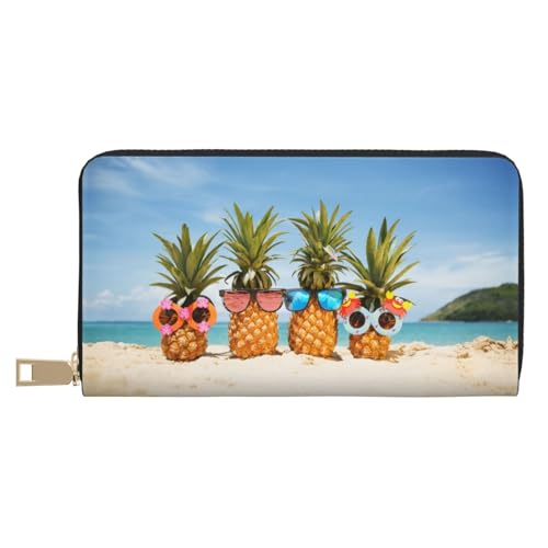 MLTRFGJ Ocean Beach Pineapple Geldbörse aus strapazierfähigem und modischem Leder mit sicherem Reißverschluss, Ocean Beach Ananas, Einheitsgröße MLTRFGJ Ocean Beach Pineapple Geldbörse aus strapazierfähigem und modischem Leder mit sicherem Reißverschluss, Ocean Beach Ananas, Einheitsgröße von MLTRFGJ