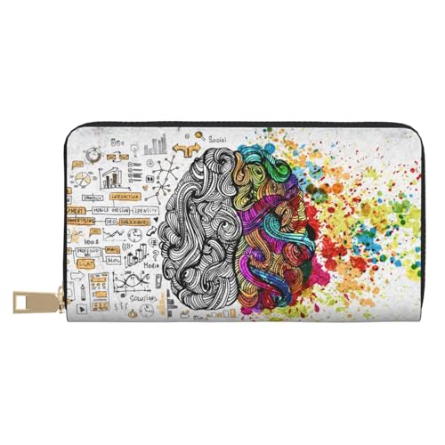 MLTRFGJ Pebble Stone Durable Printed and Fashionable Leather Wallet with Secure Zipper Closure, Vorteil: linkes und rechtes Gehirn, Einheitsgröße von MLTRFGJ