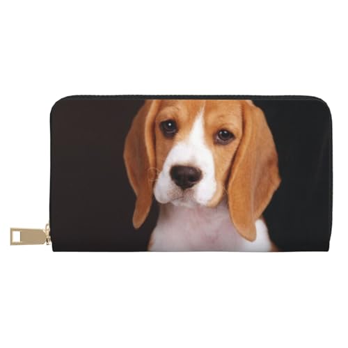 MLTRFGJ Strawberry Durable Printed and Fashionable Leather Wallet with Secure Zipper Closure, Ovely Pet Hundebeagle, Einheitsgröße von MLTRFGJ