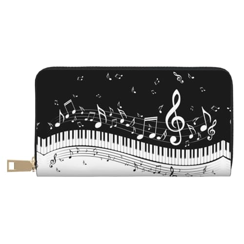 MLTRFGJ Strawberry Durable Printed and Fashionable Leather Wallet with Secure Zipper Closure, Schwarz-weiße Musiknote, Einheitsgröße MLTRFGJ Strawberry Durable Printed and Fashionable Leather Wallet with Secure Zipper Closure, Schwarz-weiße Musiknote, Einheitsgröße von MLTRFGJ