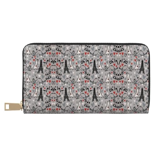 MLTRFGJ Twister Polka Dots Durable Printed and Fashionable Leather Wallet with Secure Zipper Closure, French Fashion Model Frettchen, Einheitsgröße von MLTRFGJ