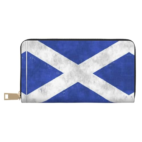 MLTRFGJ Twister Polka Dots Durable Printed and Fashionable Leather Wallet with Secure Zipper Closure, Schottischer Retro., Einheitsgröße, Retro von MLTRFGJ